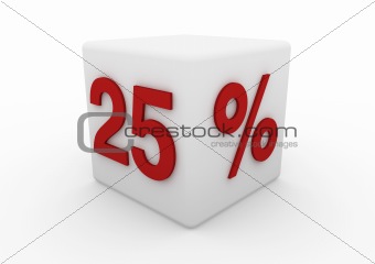 3d red white sale cube