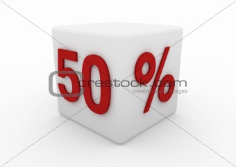 3d white red sale cube 50