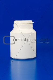 white plastic medicine container