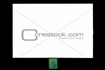 Banner on a white background isolated on black