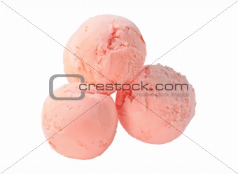 fruit ice cream isolated on white
