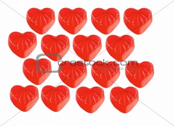 colored marmalade candy heart isolated on white 