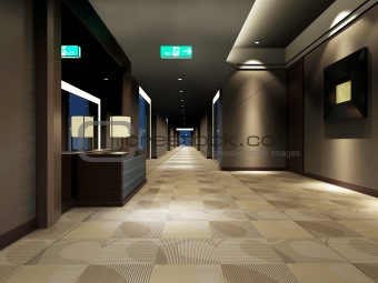 Rendering modern corridor