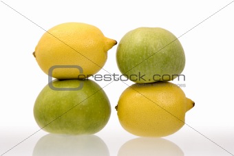 Lemons and green apples