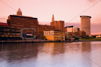 Pink evening in Cleveland  