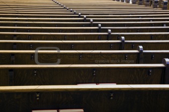 Benches in the church  