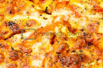 Close up of pizza background
