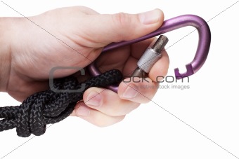 Carabiner and Rope in Hand 1