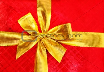 Close up of red gift box