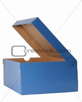shoe box with opened cover