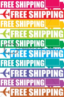 colorful free shipping tag
