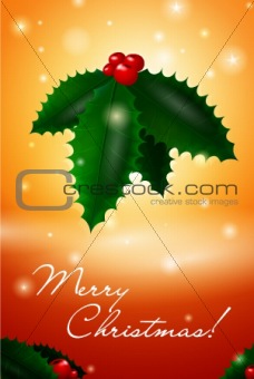 Christmas mistletoe card illustration