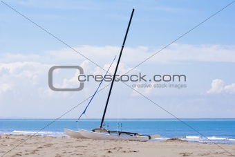 catamaran on a beach