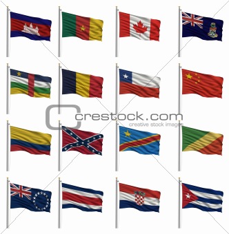 National flags with the letter C