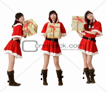 Christmas girl with gifts
