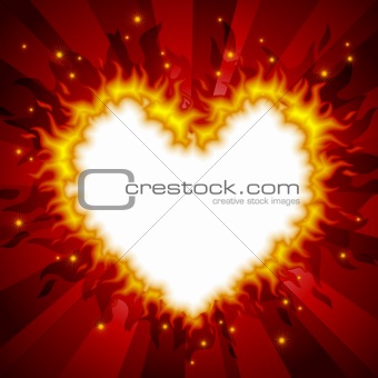 Fiery heart card