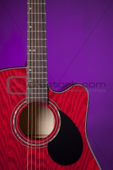 Guitar Acoustic Isolated on Purple