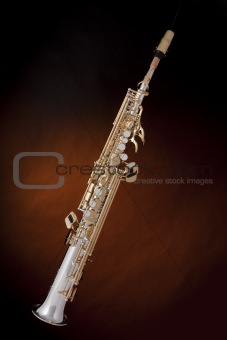 Saxophone Gold Silver Isolated Black