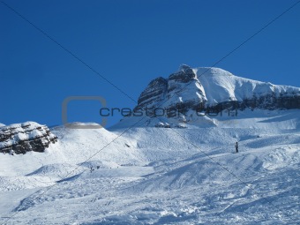 Snow covered Mountains,and ski slope