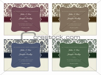 Vector Damask Frame Set with Sample Text
