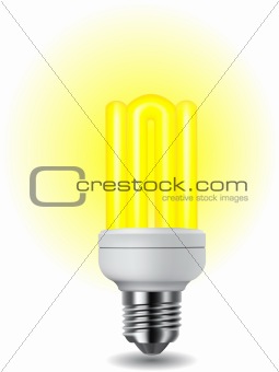 Shiny energy saving light bulb