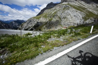 Mountain bike trail in the Alps