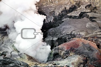 Smoking creater volcano