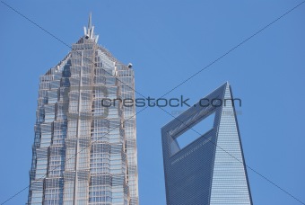 Top of Shanghai World Financial Center and Jin Mao Tower