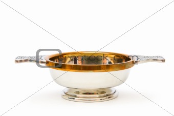 Scottish quaich isolated on the white background