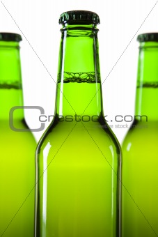 Bottles of beer against a white background