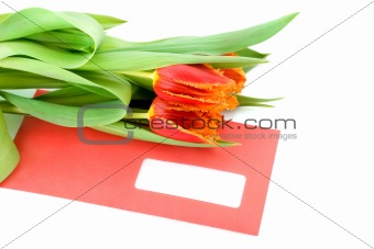 flowers on envelope