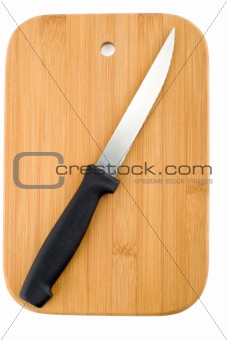 kitchen knife on the chopping board