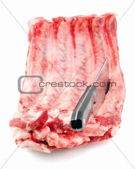 meat cleaver in rib