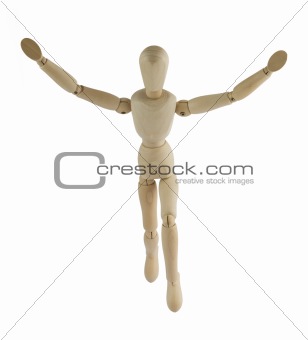 Wooden mannequin running