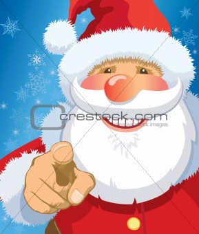 Santa Claus pointing