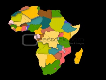 a illustration of the africa map and countries