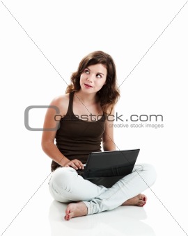 Working with a laptop