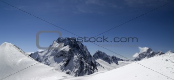 Panorama Caucasus Mountains. Dombay.