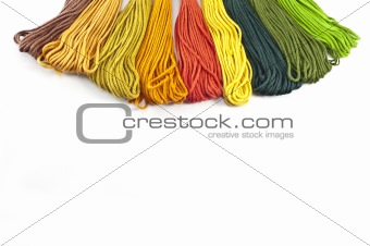 Skeins of colored cotton