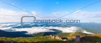 summer cloudy mountain landscape