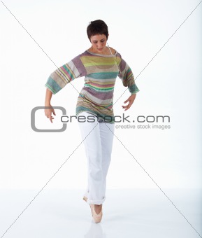 Young Adult caucasian freestyle ballet dancer