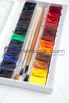 A pack of watercolour paint