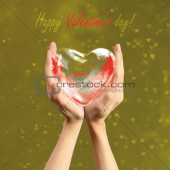 Heart illustration in hands
