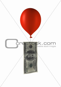 Balloon and 100 dollar bill