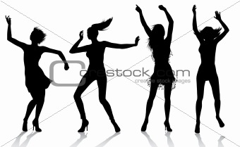 Dancing Girl Silhouettes