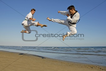 taekwondo on the beach