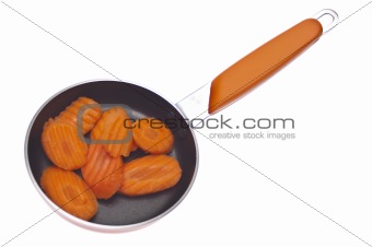 Sliced Carrots in a Cooking Pan