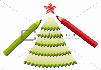 pencil shavings christmas tree