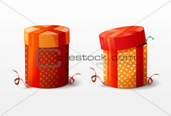 Isolated vector Christmas boxes