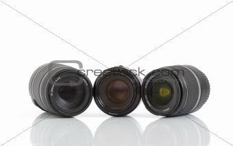 A set of three lenses for DSLR camera